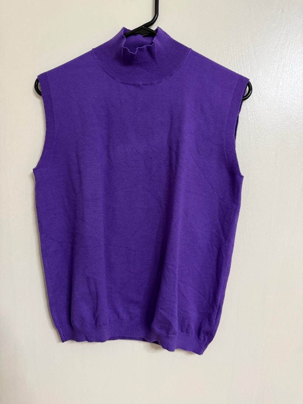 Sleeveless Mock Neck Knit Tank in Violet